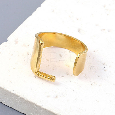PVD Vacuum Plating 201 Stainless Steel Cuff Rings RJEW-Z032-01G-L-1