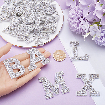 Alphabet Resin Rhinestone Patches DIY-GF0009-18A-1