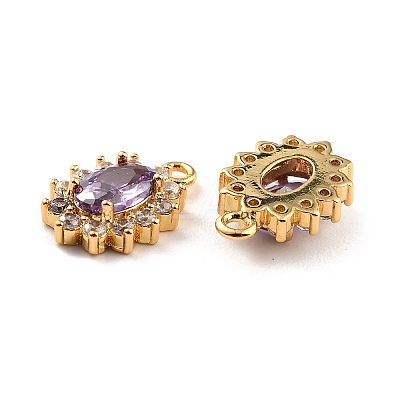 Real 18K Gold Plated Brass Micro Pave Cubic Zirconia Charms ZIRC-Z023-04D-NR-1