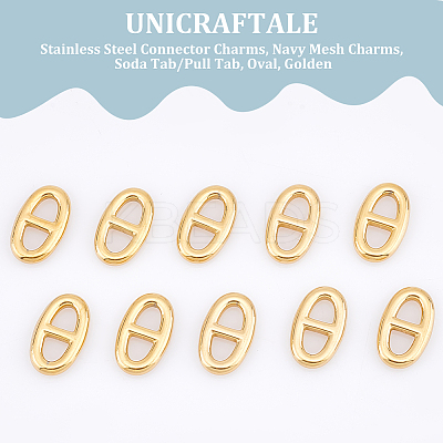 10Pcs 304 Stainless Steel Connector Charms STAS-UN0055-08-1