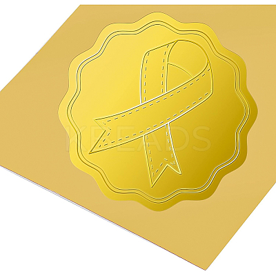 Plastic Self Adhesive Gold Foil Embossed Stickers DIY-WH0211-172-1