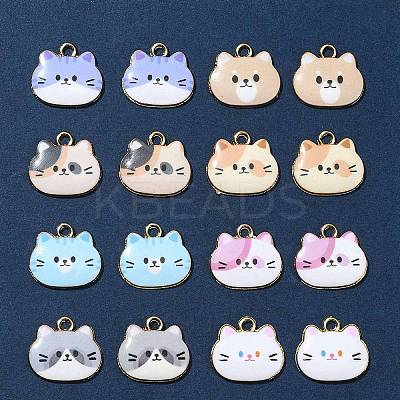 16Pcs 8 Colors Painted Alloy Pendants FIND-FS0001-97-1