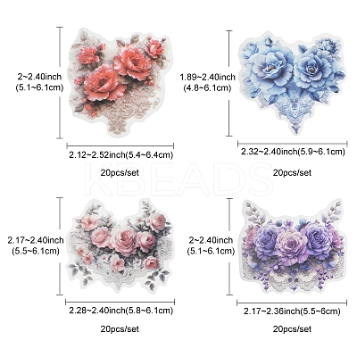4Sets Herbal Ballads Vintage Stickers DIY-FS0008-69-02-1