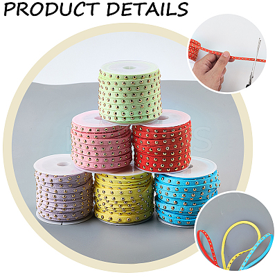 CALFOVERA 6 Rolls 6 Colors Faux Suede Cord LW-CL0001-02A-1