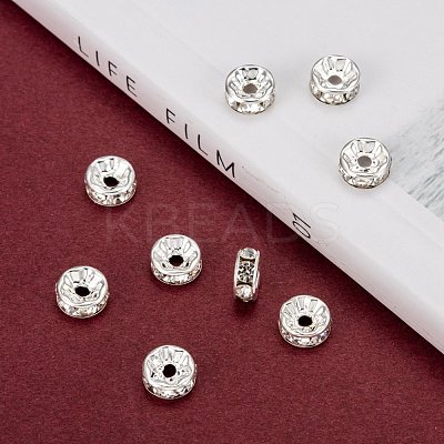 Brass Grade A Rhinestone Spacer Beads RB-A014-Z8mm-01S-1