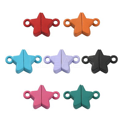 14 Sets 7 Colors Star Alloy Magnetic Clasps PALLOY-CJ0002-29-1