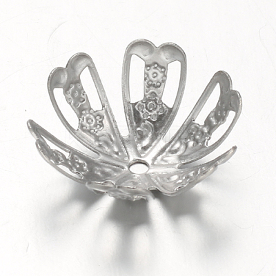 Tarnish Resistant 6-Petal 304 Stainless Steel Flower Bead Caps LS-STAS-F094-09P-1