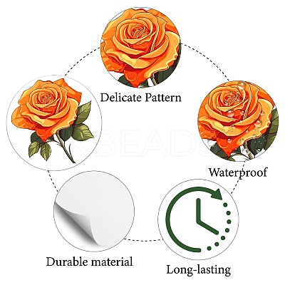 8 Sheets Plastic Waterproof Self-Adhesive Picture Stickers DIY-WH0428-078-1