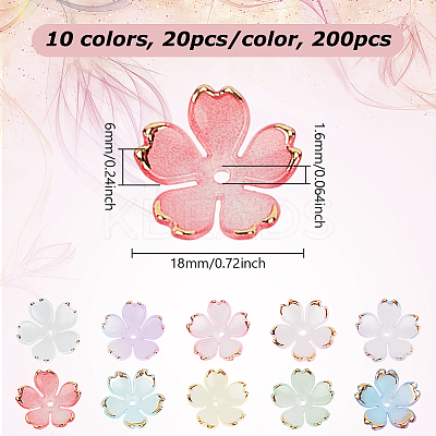 200Pcs 10 Colors Resin Bead Caps FIND-DR0001-40-1