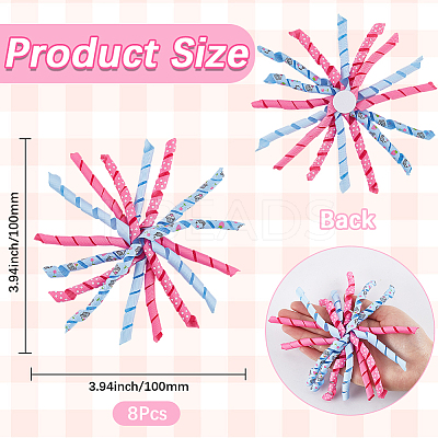 8Pcs Cloth Curly Ribbon Bows AJEW-SP0001-48I-1