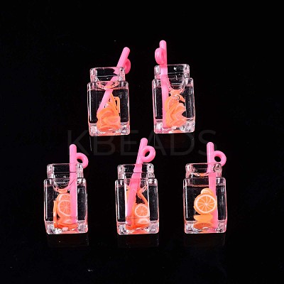 Imitation Drink Resin Pendants CRES-S359-32I-1