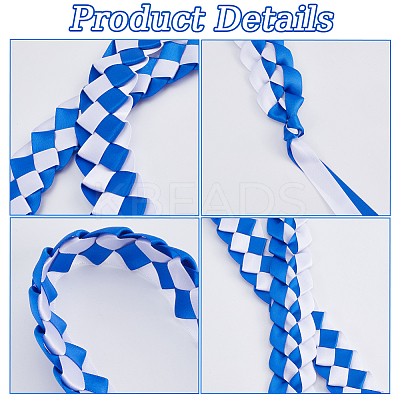 Two Tone Graduation Ribbon Leis FIND-WH0423-78A-1