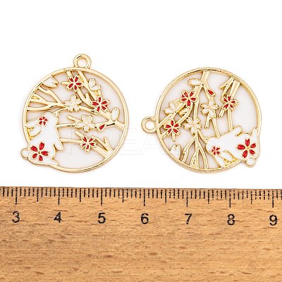 Rack Plating Alloy Enamel Pendants FIND-A040-05A-01G-1