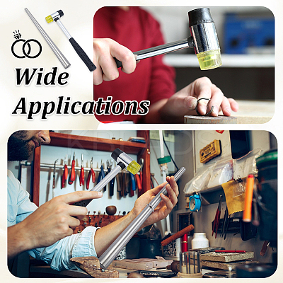 Jewelry Making Tool Sets of Steel Ring Mandrel Bend Stick and Double Face Rubber Steel Handle Hammer TOOL-PH0002-03-1
