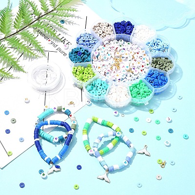 Handmade Polymer Clay Heishi Bead DIY Jewelry Kits DIY-FS0006-66B-1