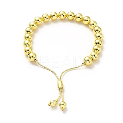 Rack Plating Brass Round Bead Slider Bracelets for Women BJEW-M232-01G-C-1