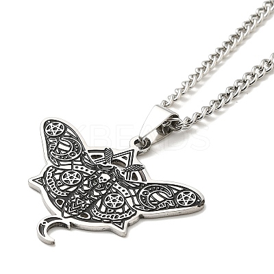 201 Stainless Steel Enamel Pendant Necklaces for Women Men NJEW-G123-11P-1