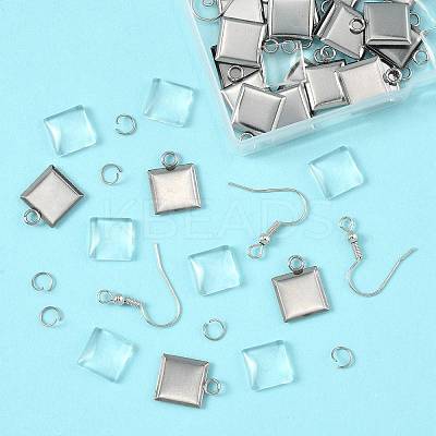 DIY Square Dangle Earring Making Kits DIY-FS0009-17-1