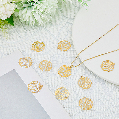 40Pcs Rack Plating 201 Stainless Steel Filigree Pendants STAS-HY0001-06-1