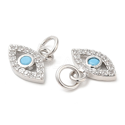 Eco-Friendly Brass Micro Pave Cubic Zirconia Charms ZIRC-F083-018P-01-RS-1