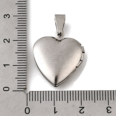 316 Stainless Steel Locket Pendants STAS-C123-02B-P-1