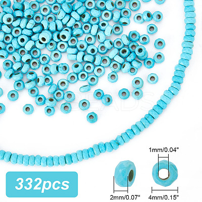 2 Strands Faceted Rondelle Synthetic Turquoise Beads Strands TURQ-AR0001-38-1