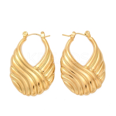 304 Stainless Steel Stripe Hoop Earrings EJEW-S265-11G-1