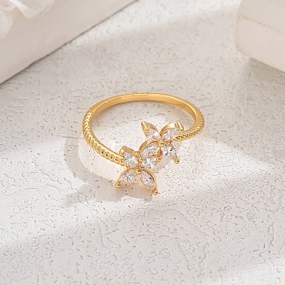 Flower Design Ladies Ring for Daily Wear EU5480-3-1