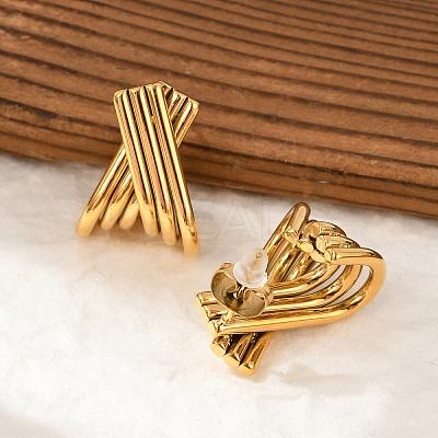 304 Stainless Steel Stud Earrings EJEW-M073-02G-1