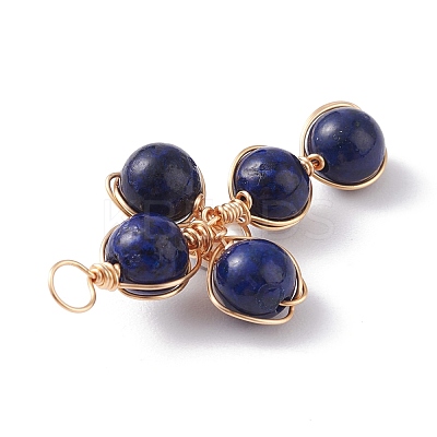 Natural Mixed Gemstone Pendants PALLOY-JF01168-1