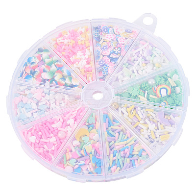 60G 10 Styles Handmade Polymer Clay Cabochons CLAY-TA0001-70-1