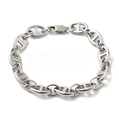 Non-Tarnish 304 Stainless Steel Oval Link Chain Bracelets BJEW-D030-11B-P-1