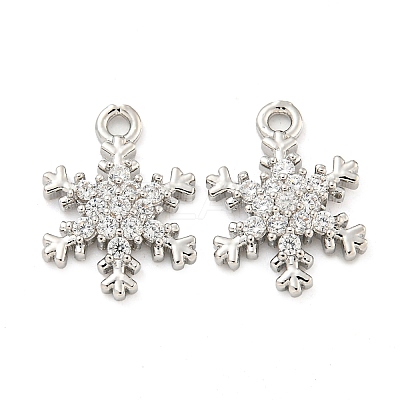 Brass Micro Pave Clear Cubic Zirconia Pendants X-FIND-Z044-09P-1