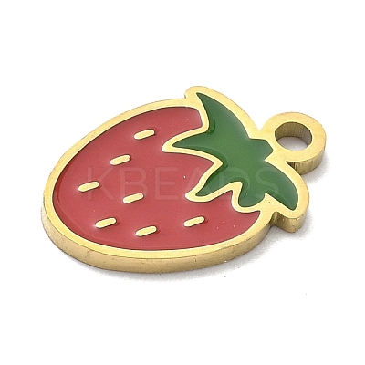 304 Stainless Steel Fruit Enamel Pendants LS-STAS-G362-04G-14-1