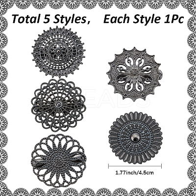 1Set Flat Round Alloy Shawls and Capes Buckles FIND-GF0008-08B-1