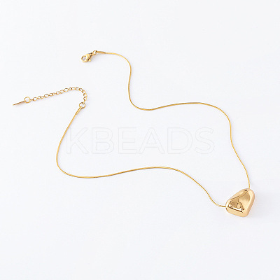 3Pcs Minimalist European-style Stainless Steel Irregular Polished Heart Pendant Necklaces for Women YJ1640-1
