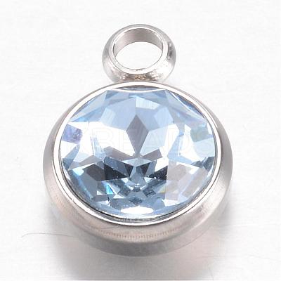 304 Stainless Steel Glass Rhinestone Charms STAS-G082-02-1