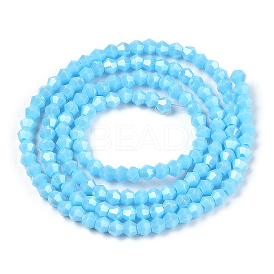 Opaque Solid Color Electroplate Glass Beads Strands LS-EGLA-A039-P2mm-A12-1