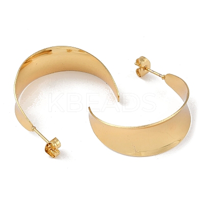 PVD Vacuum Plating 201 Stainless Steel C-Shaped Stud Earrings EJEW-I309-25G-1
