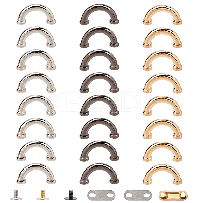 24 Sets 3 Colors Aluminum Alloy Bag Hanger D Buckles FIND-WR0003-74-1