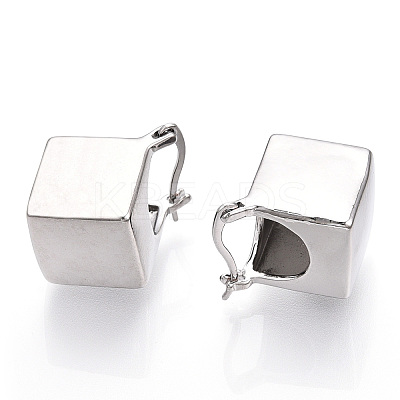 Brass Rhombus Thick Hoop Earrings for Women EJEW-F303-05P-1