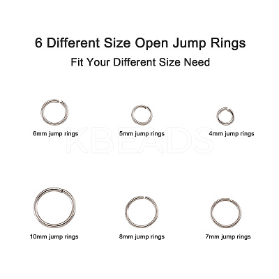 1600 pcs Iron Open Jump Rings IFIN-MSMC010-04P-1
