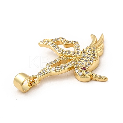 Rack Plating Brass Micro Pave Cubic Zirconia Pendants KK-E072-18G-1