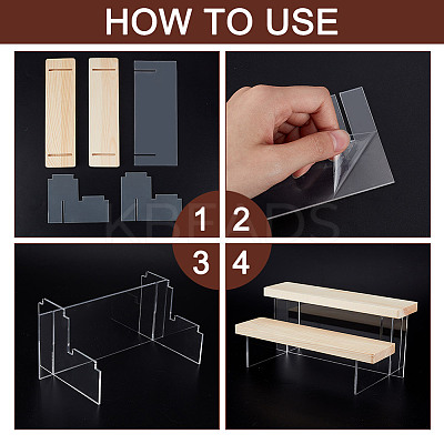 2-Tier Transparent Acrylic Model Toy Assembled Holder ODIS-WH0329-65B-1