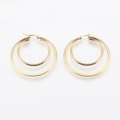 201 Stainless Steel Hoop Earrings LS-EJEW-I213-B-02G-1