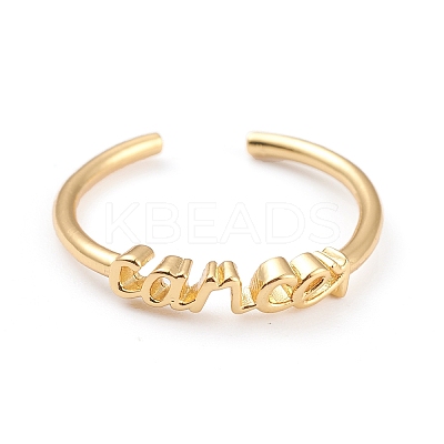 Constellation/Zodiac Sign Brass Cuff Rings RJEW-J074-05G-D-1