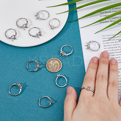 12pcs 4 Style Brass Adjustable Ring Settings FIND-HS0001-77-1