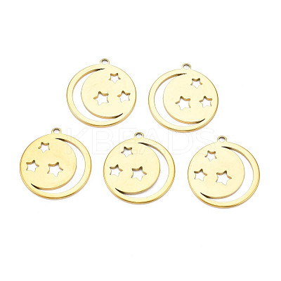 Ion Plating(IP) 201 Stainless Steel Pendants STAS-T063-184G-1