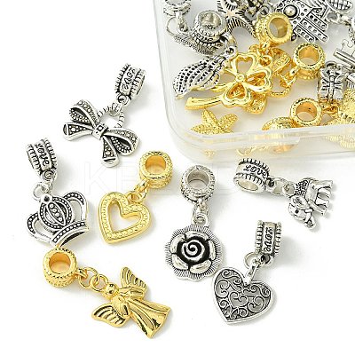 20Pcs 20 Styles Tibetan Style Alloy European Dangle Charms FIND-FS0002-02-1