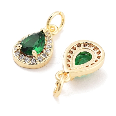 Brass with Cubic Zirconia Pendants KK-P271-32G-1